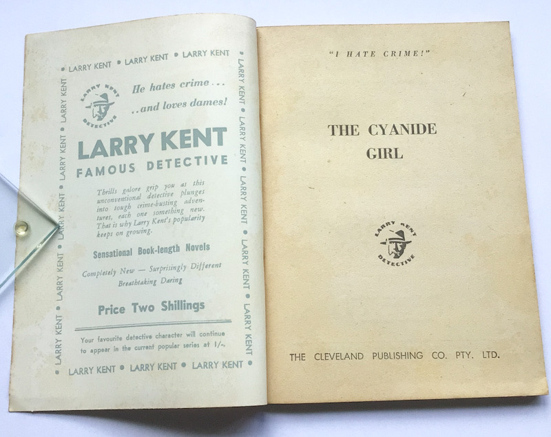 Larry Kent The Cyanide Girl Australian Detective paperback book No568
